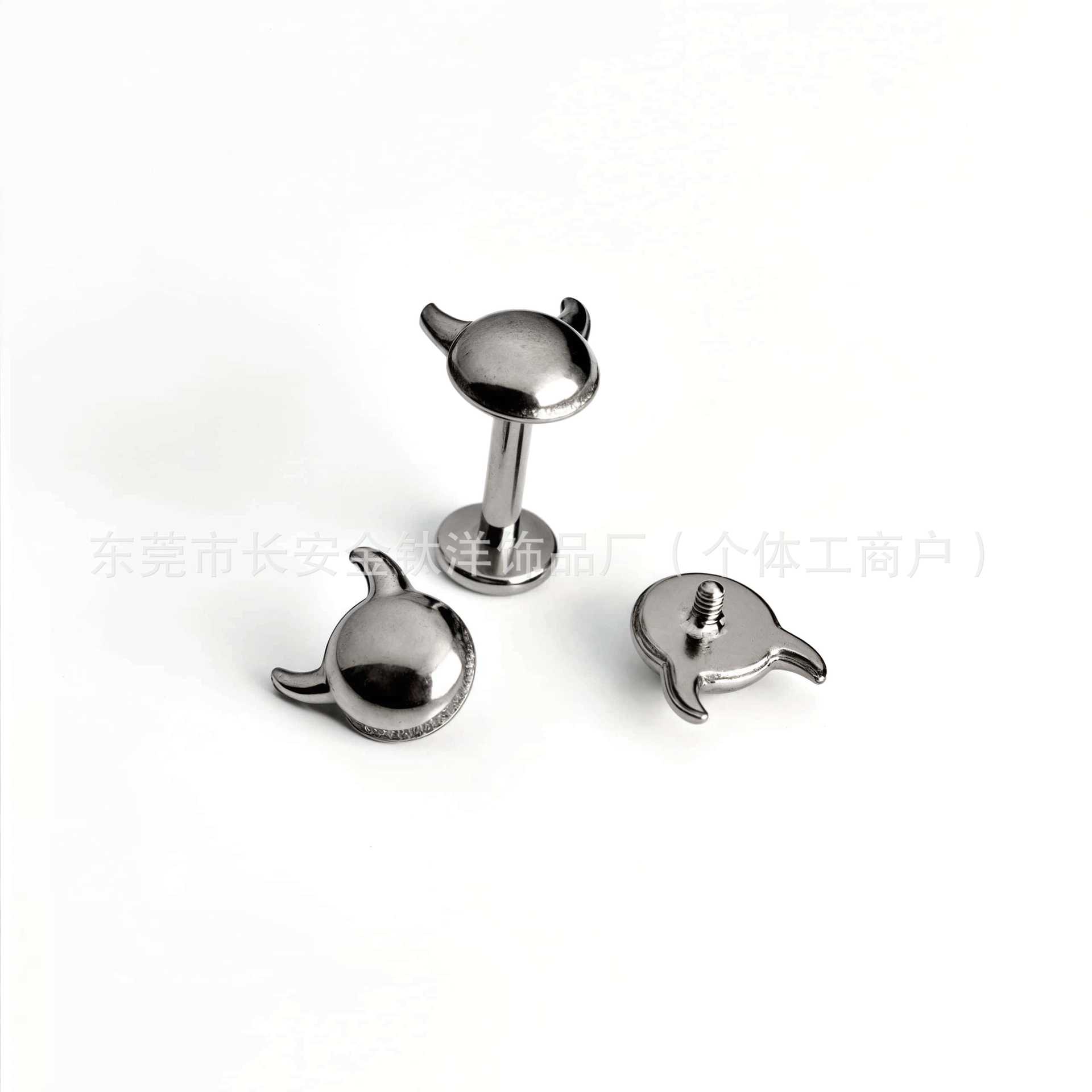 F136 Titanium Little Devil Head Horn Earrings Lip Studs Nose Studs Cartilage Ear Bone Stud Body Piercing Jewelry - Image 3