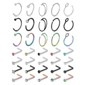 Stainless Steel Fake Puncture Nose Ring Clip Combination Set Wholesale - N38