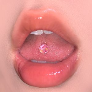 Fine Glitter Tongue Nail Tongue Ring Stainless Steel External Thread Stylish Sweet Sexy Tongue Piercing Jewelry Wholesale