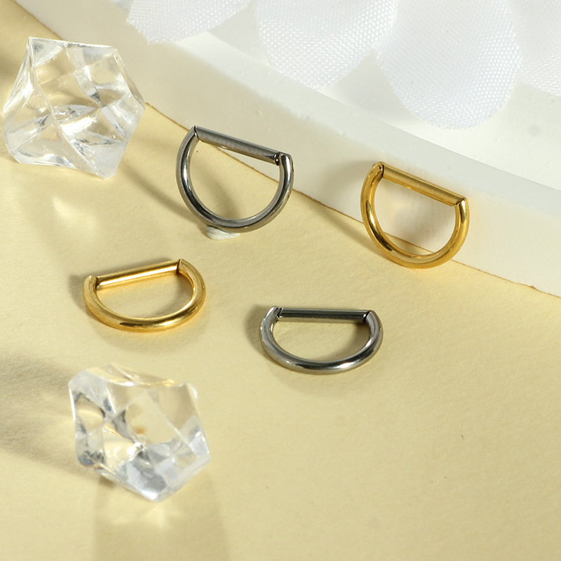 Titanium Alloy Split Ring Earring Nose Ring Lip Ring Breast Ring - G23 Silver 1.2x8mm - Image 2