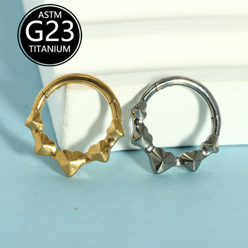 G23 Titanium Alloy Heart Nose Ring Earrings for Body Piercing - Fashion Niche Jewelry - Image 3