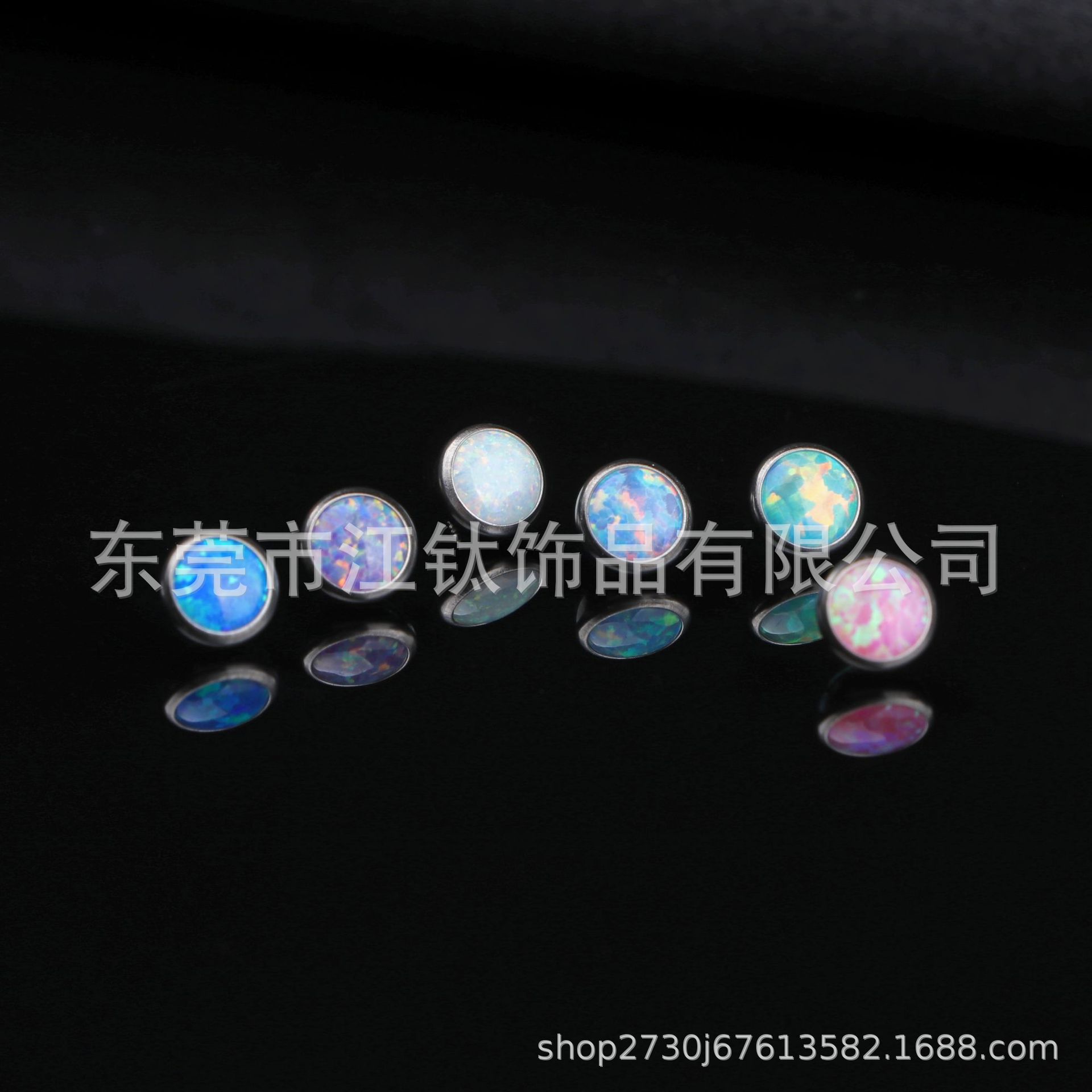 G23 Titanium Opal Ear Bone Stud - ASTM F136 Titanium Alloy Earrings for Cartilage, Helix, Tragus, Lip - Image 3