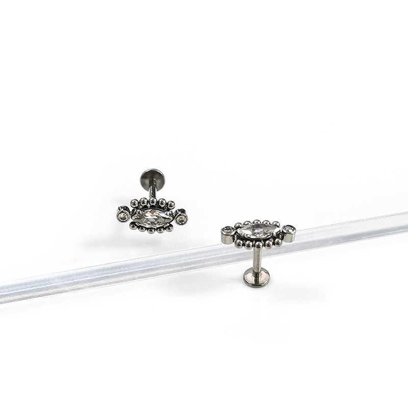 G23 Titanium Earrings with 5A Zircon Body Jewelry Custom Design - Image 2