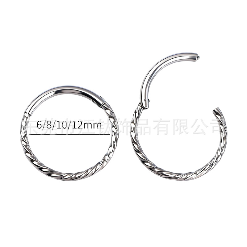 Titanium Earring Hoops 16G Gold Plated CZ Twisted Cartilage Helix Ear Piercing Jewelry - Image 2