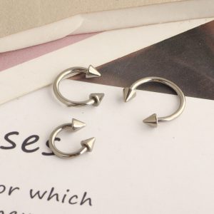 G23 Titanium Alloy External Thread Double Round Ball Curved Barbell CBR Tongue Nipple Septum Nose Ring Multi-Purpose Body Piercing Jewelry