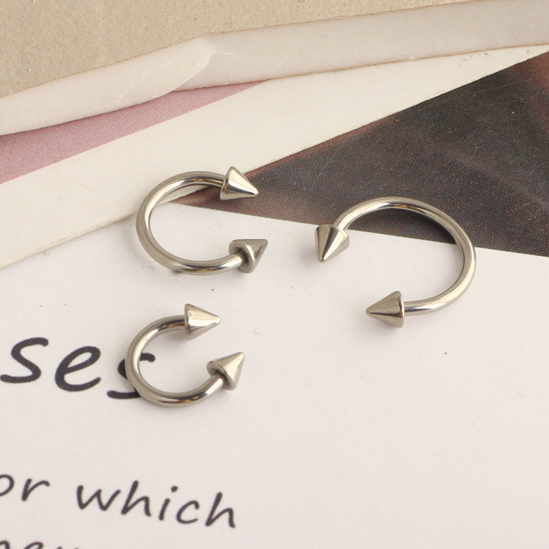 G23 Titanium Alloy External Thread Double Round Ball Curved Barbell CBR Tongue Nipple Septum Nose Ring Multi-Purpose Body Piercing Jewelry - Image 4