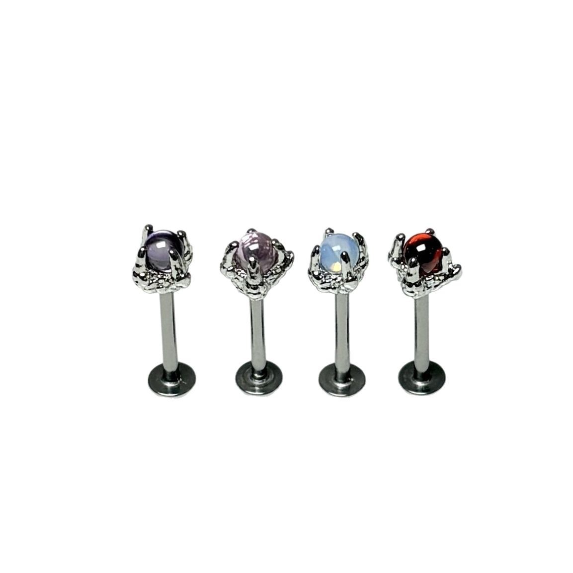 4-Color Dragon Claw Lip Piercing Labret Stud 16G 316L Surgical Steel External Thread Straight Nail Body Jewelry - Image 5