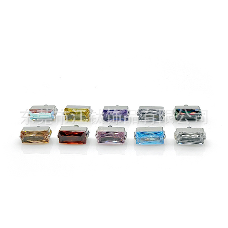 G23 Titanium Ear Bone Nail Square Inlay Zircon Cross Ear Piercing Jewelry - Image 4