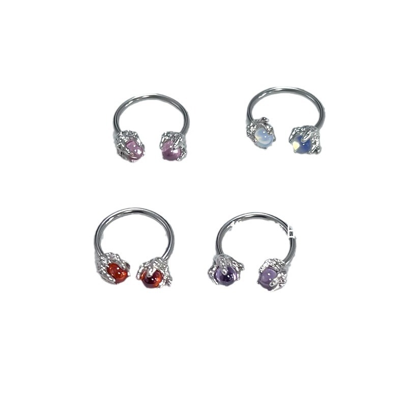 Red Dragon Claw External Thread Lip Ring - 12mm Hoop 1.2mm Thick Stainless Steel Lip Piercing Jewelry - Image 5