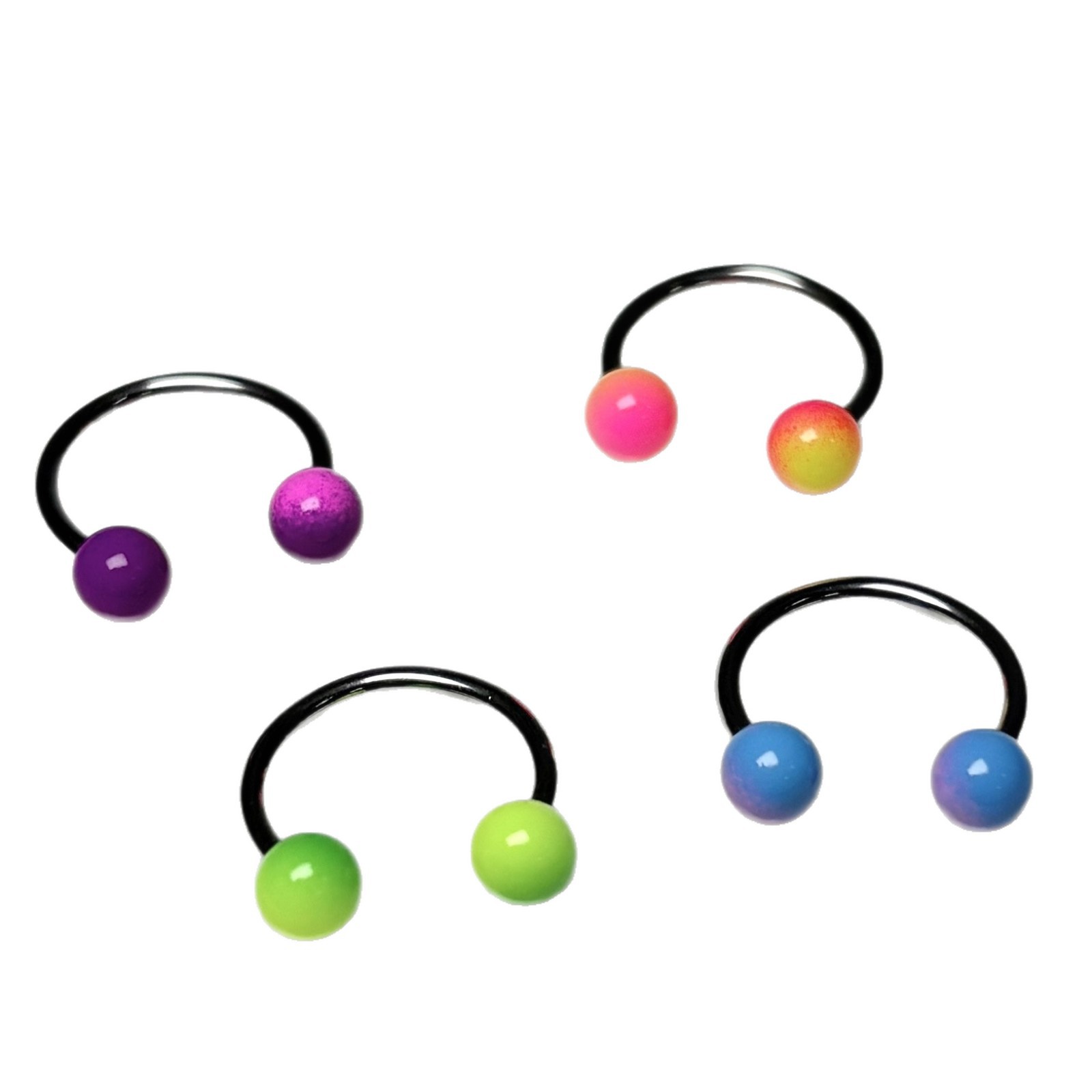 Gradient Acrylic Lip Ring - Colorful Candy-Colored External Thread Titanium Steel Ear Bone Ring - Image 5