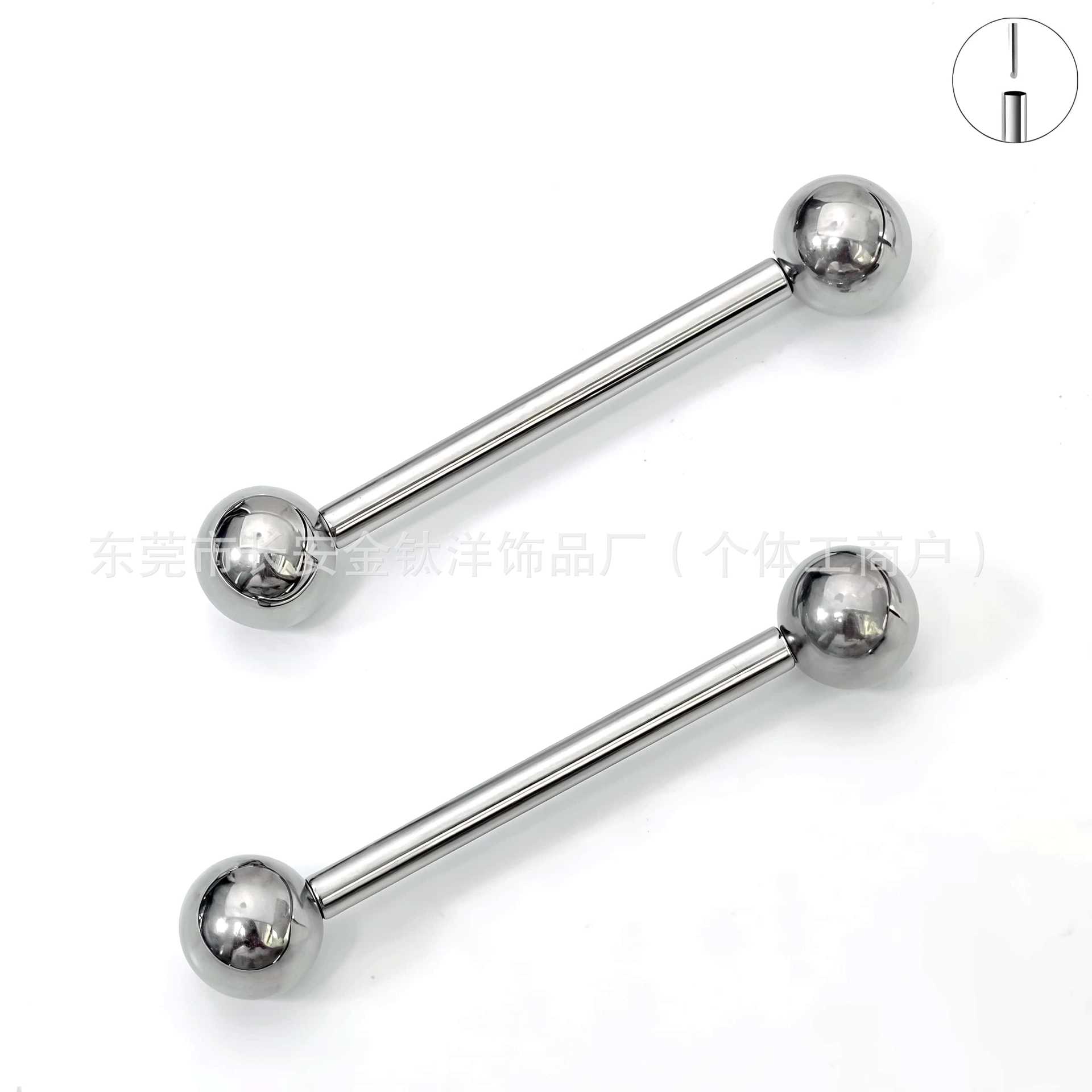 F136 Titanium Pin Round Ball Tongue Nail Ear Bridge Plug Straight Rod Ear Nail Ear Bone Nail G23 Titanium Alloy Piercing Jewelry - Image 2