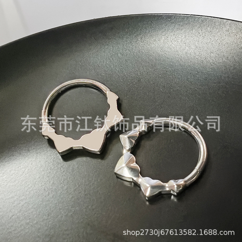 G23 Titanium Alloy Heart Shape Nose Ring Love Open Ring Cross-Border Gold Earrings Nose Jewelry Body Piercing - Image 2