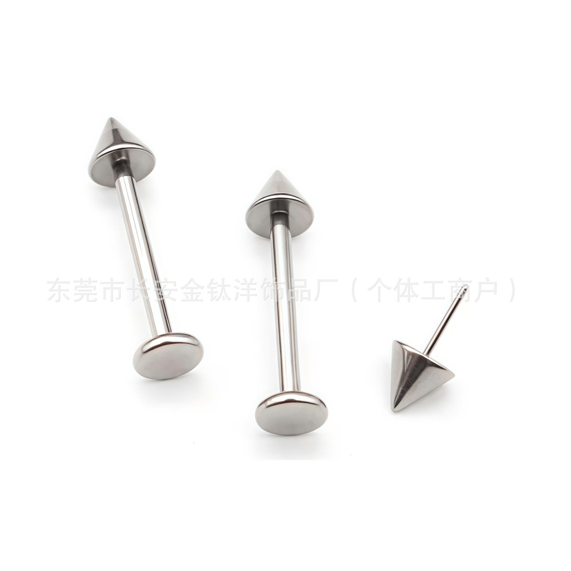 F136 Titanium Pointed Cone Devil Nail Lip Ring - G23 Titanium Alloy Lip Piercing Jewelry 4mm - Image 2