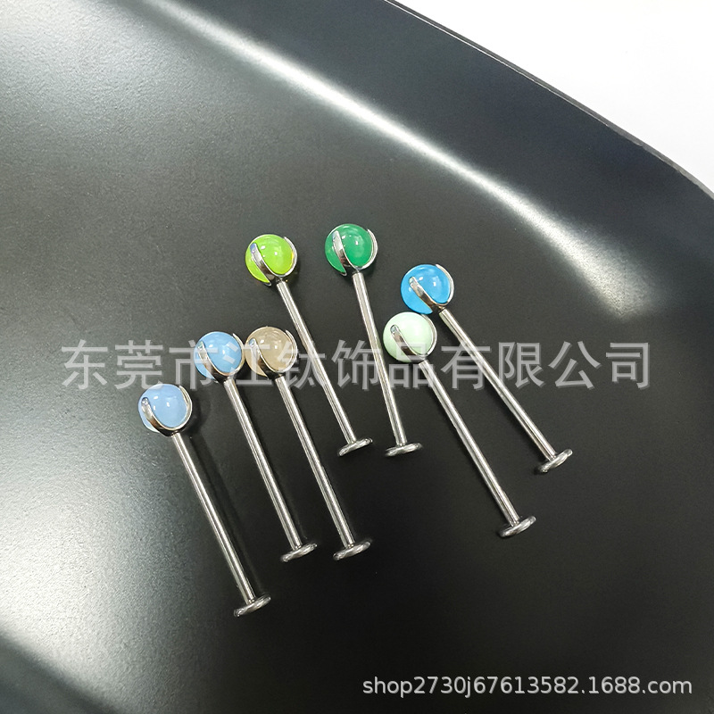 JT650 G23 Titanium Alloy Tongue Barbell 0.9x5mm Protein Ball Lip Piercing Jewelry - Image 3