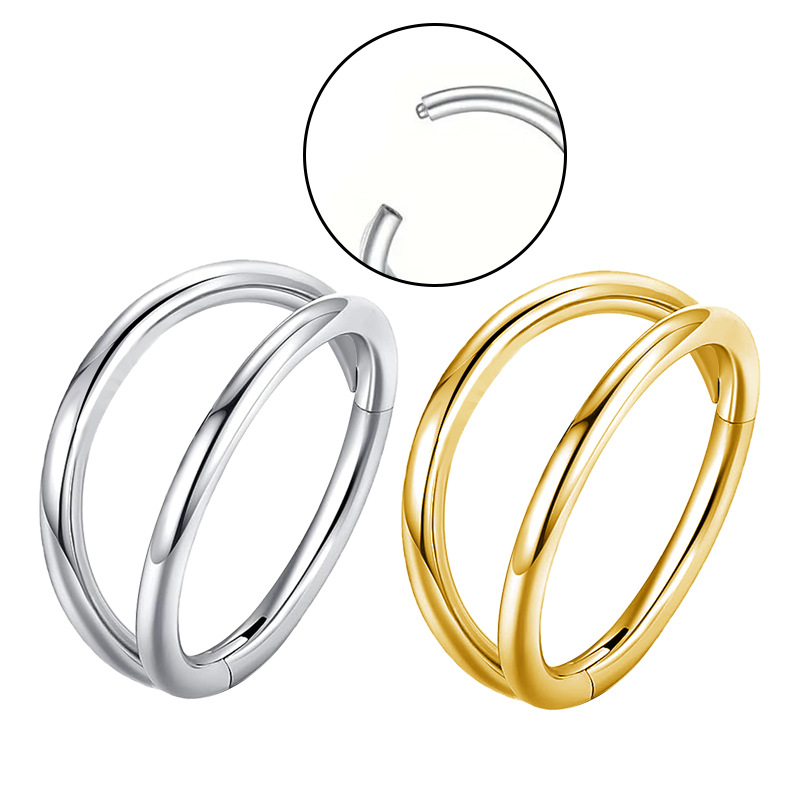 Zesen 316 Stainless Steel Seamless Ring Double Ring Double Bevel Closed Ring Nose Ring Septum Ring Piercing Jewelry - Image 4