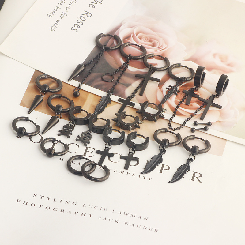 Fashion Titanium Steel Punk Earrings Stainless Steel Ear Jewelry Men Women Heart - Image 4