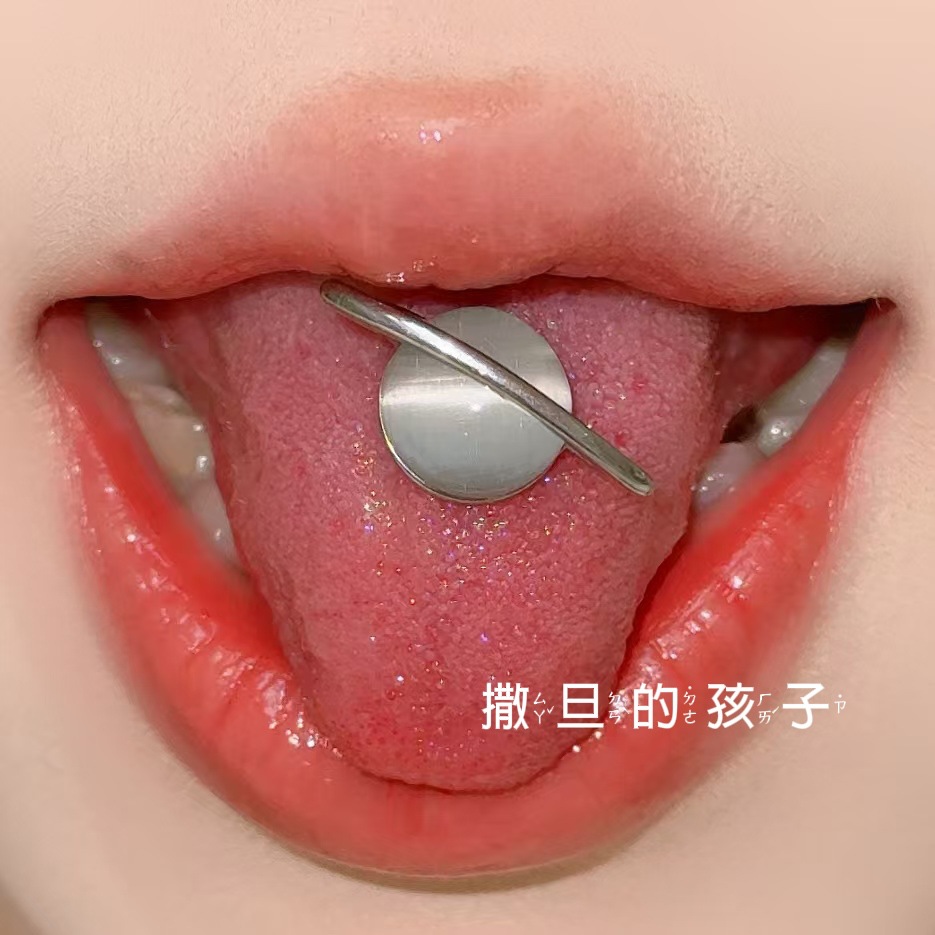 Satan's Child Trainee Cupid Tongue Spike 316L Surgical Steel Tongue Barbell Piercing Jewelry - Image 2