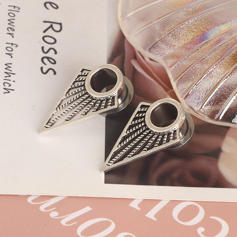 2022 New Triangle Cone Hollow Stainless Steel Auricle Ear Expander Body Piercing Jewelry - Image 4