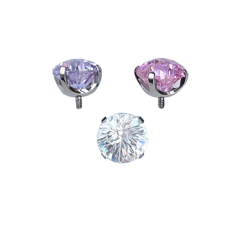 F136 Titanium Alloy Earrings 7A Fireworks Diamond 5-8mm Earrings Wholesale Cochlear Nails with 0.9 Thread - Image 5