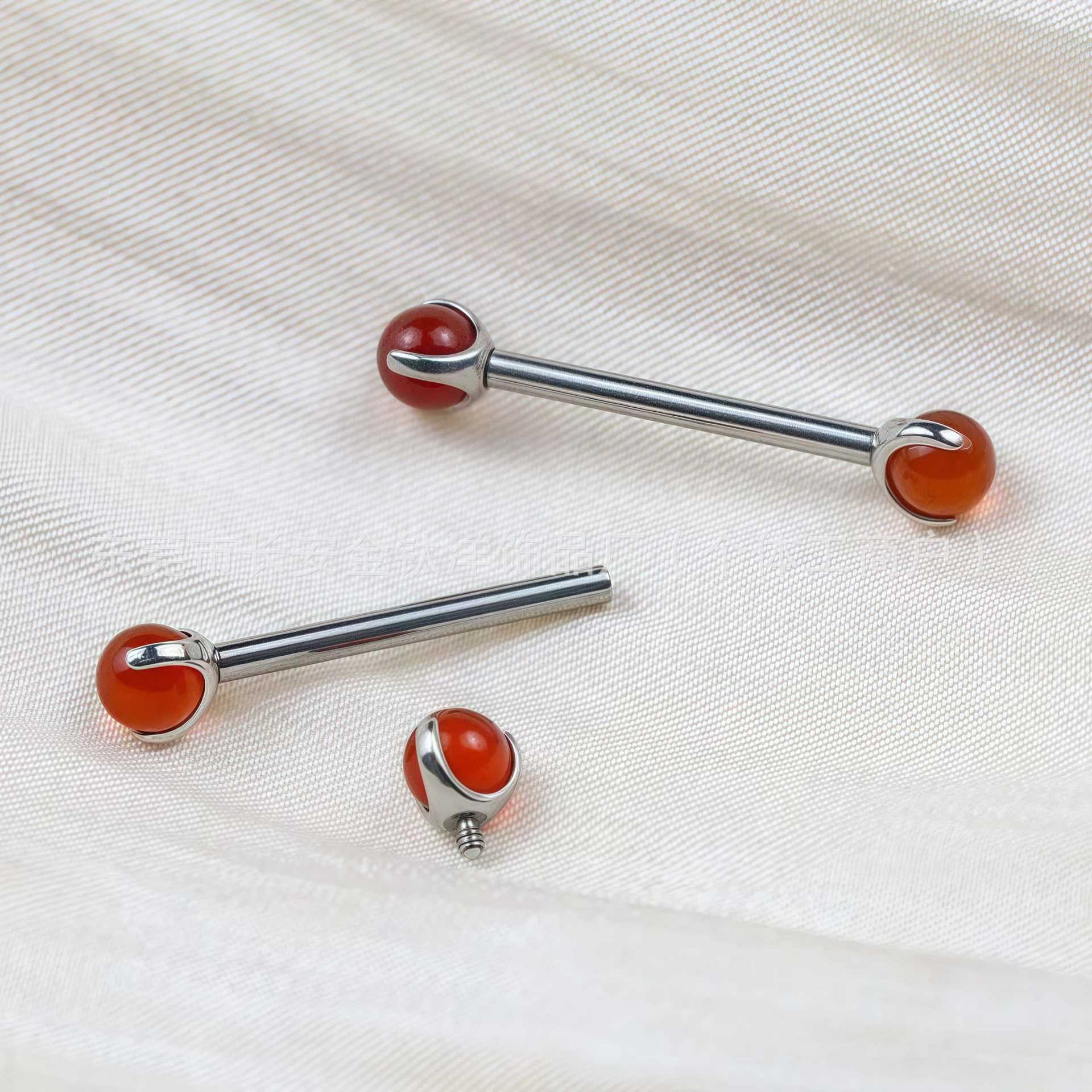 F136 Titanium Three-Claw Ball Zircon Ear Lip Nails Tongue Nails Ear Bone Nails G23 Titanium Alloy Body Piercing Jewelry - Image 3