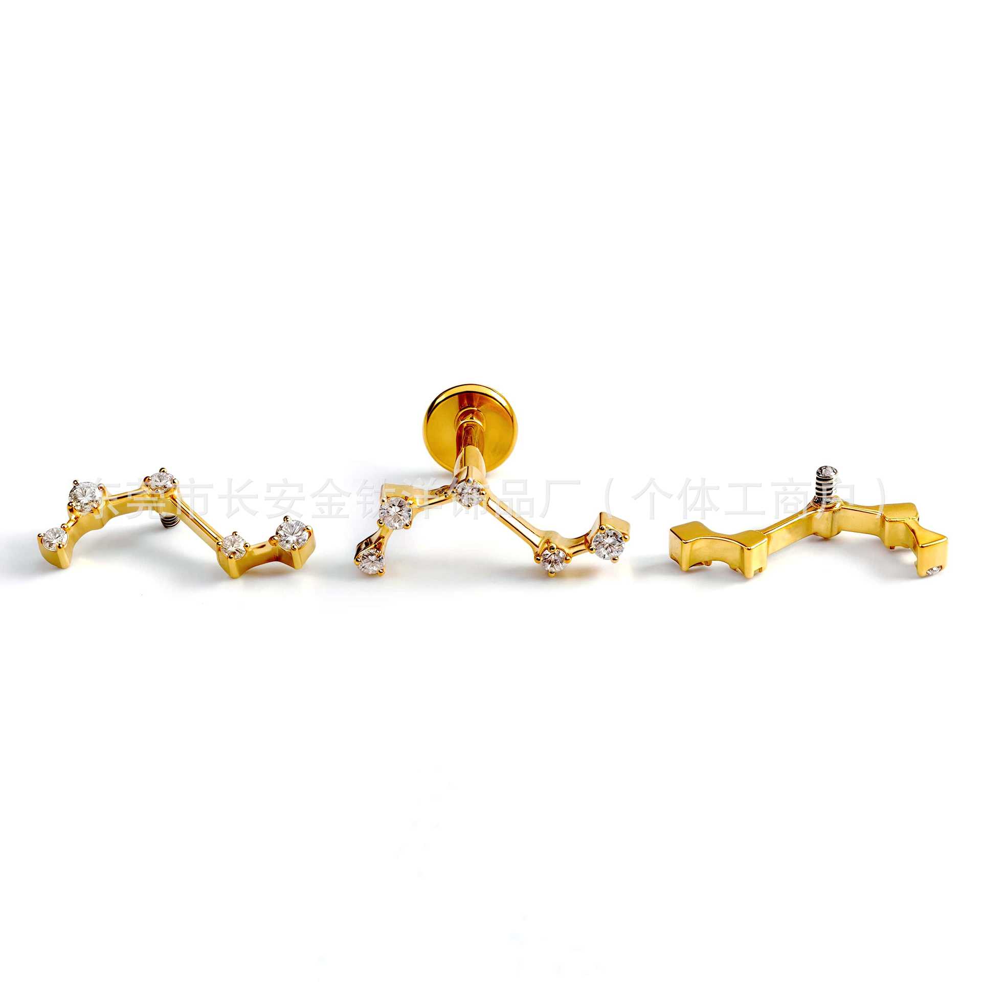 F136 Titanium Internal Thread Beidou Seven Constellation 5A Zircon Ear Ear Bone Nails G23 Titanium Alloy Piercing Jewelry - Image 2