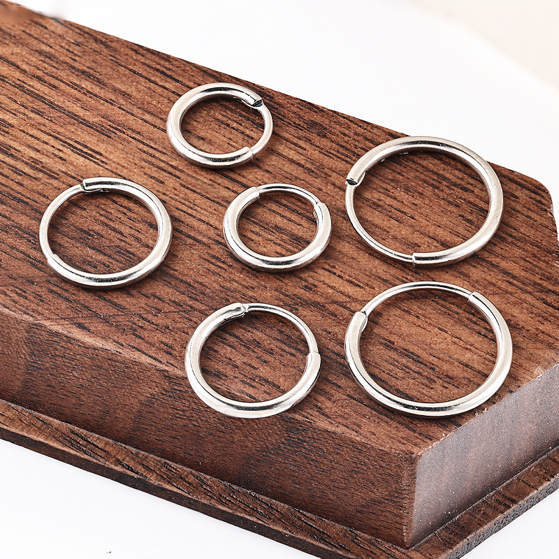 Zesen F136 Titanium Alloy One-Piece Earrings G23 Titanium Round Wire Earrings Circle Earring Ear Buckle Piercing Jewelry - Image 4