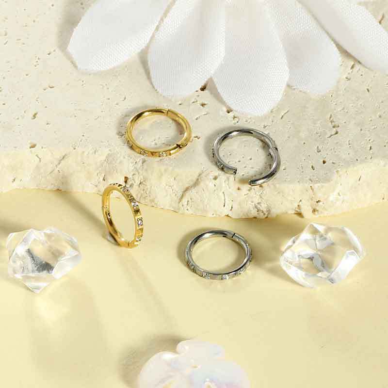 G23 Titanium Alloy Gem CZ Zircon Lip Ring Nose Ring Piercing Jewelry - Fashion Luxury Ear Bone Ring Single Sale - Image 2