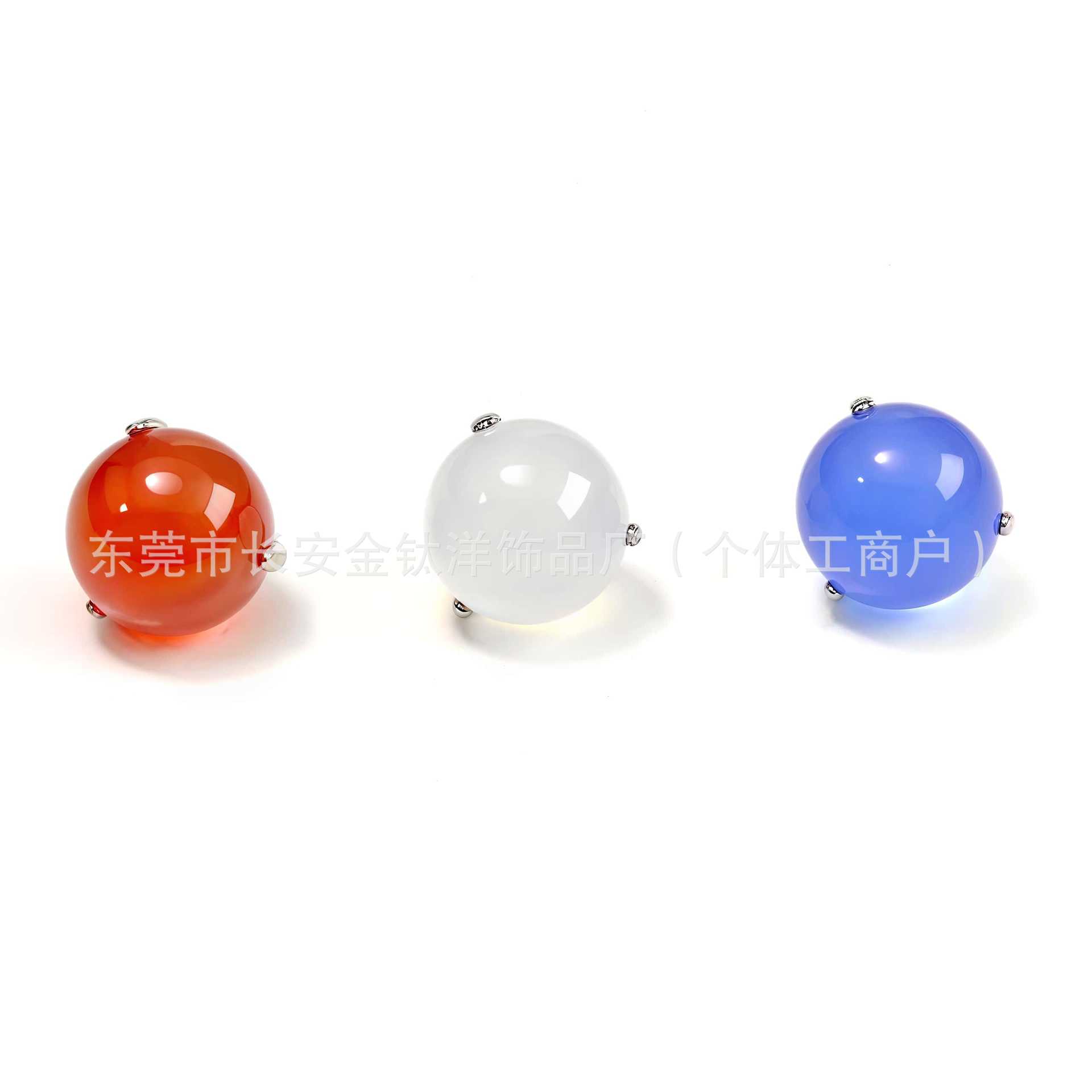F136 Titanium Inner Thread Three-Claw Agate Ball Labret Stud Tongue Nail Lip Nail Ear Cartilage Piercing Jewelry - Image 5