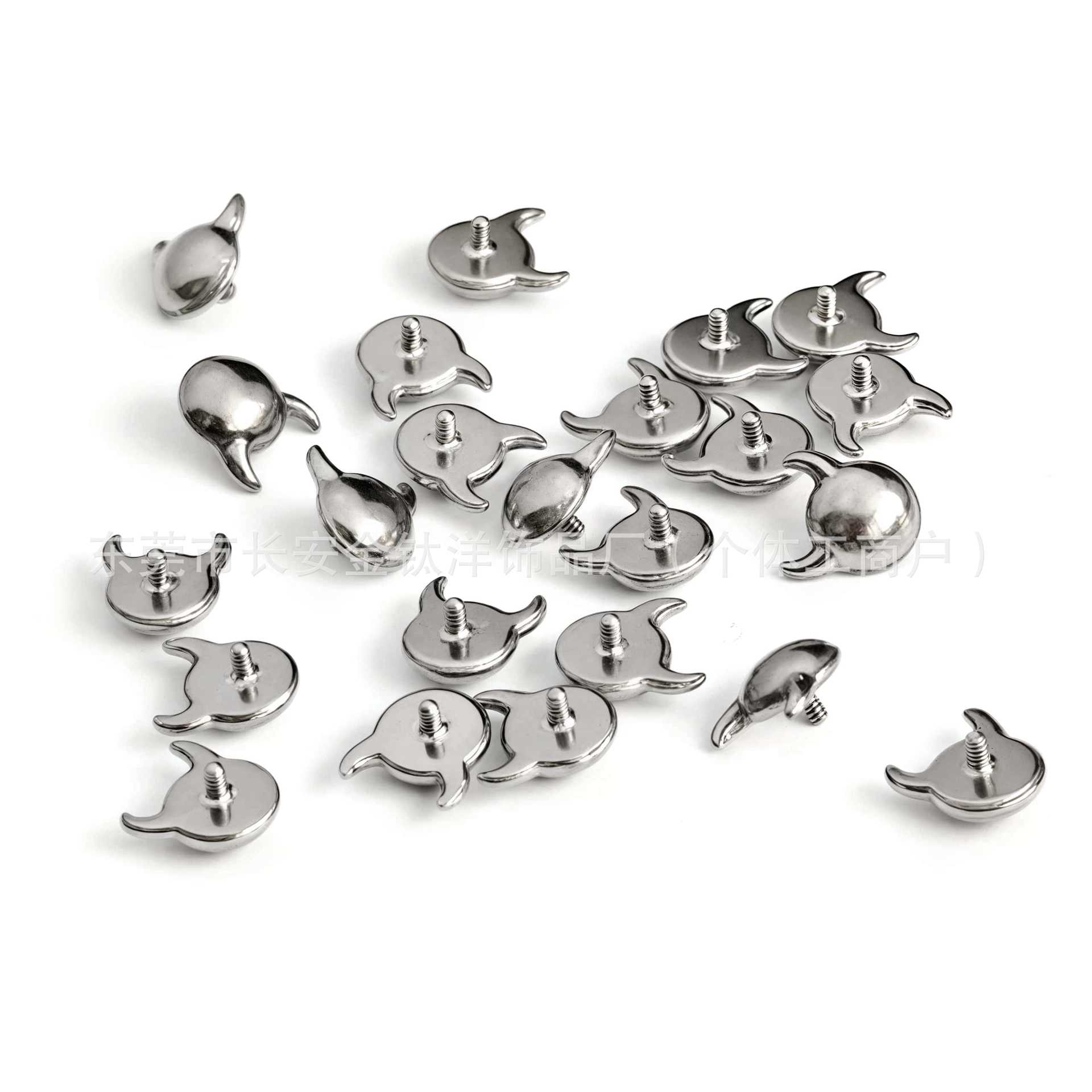 F136 Titanium Little Devil Head Horn Earrings Lip Studs Nose Studs Cartilage Ear Bone Stud Body Piercing Jewelry - Image 4