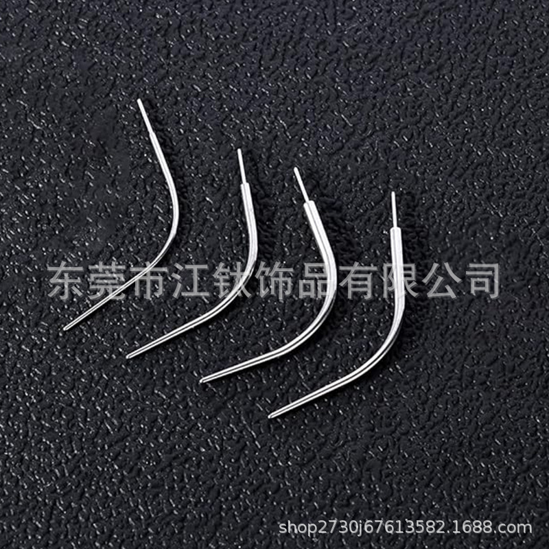 G23 Titanium Curved Nose Nail Ear Bone Nail Disposable Pin Piercing Needle - 14G Guide Needle - Image 4