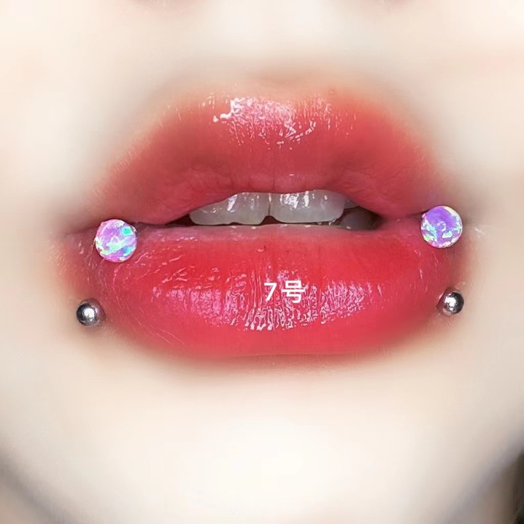 Opal Lip Ring Horseshoe Ring 316L Surgical Steel Lip Piercing Jewelry 12mm 1.2mm - Image 4