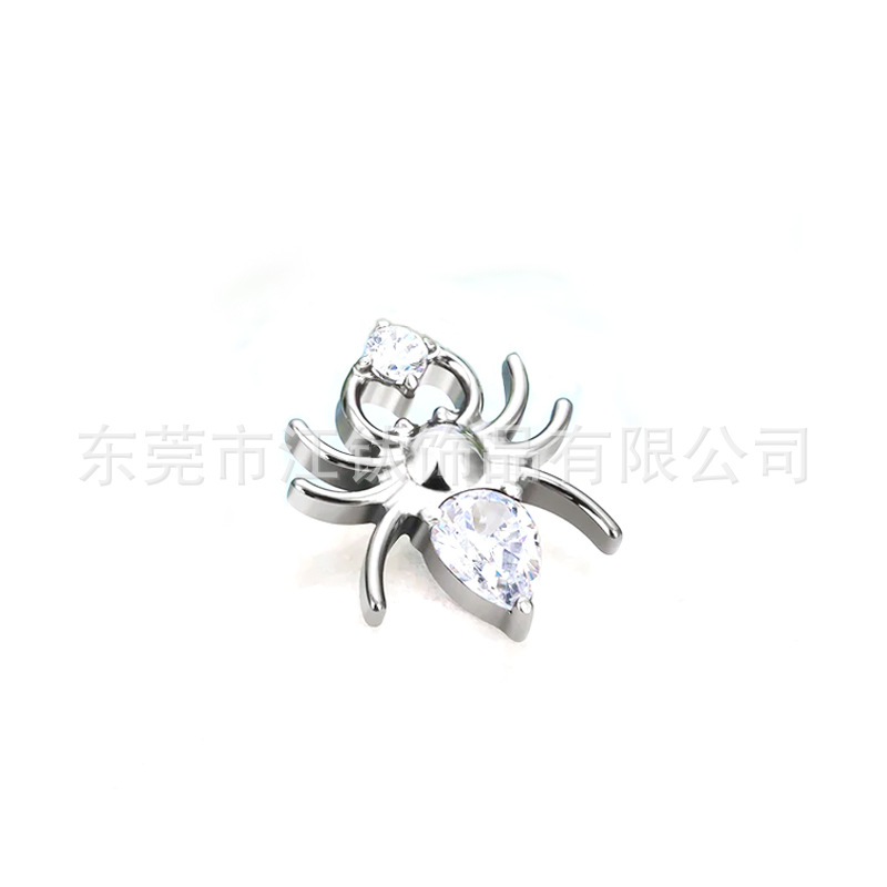 Spider Inlaid Zircon Ear Cartilage Stud G23 Titanium Alloy Body Piercing Jewelry for Men Women - Image 5