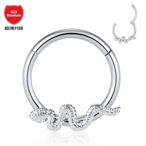 G23 Titanium Snake Multifunctional Ring Piercing Jewelry Nose Ring Earring Ear Hoop Closed Ring