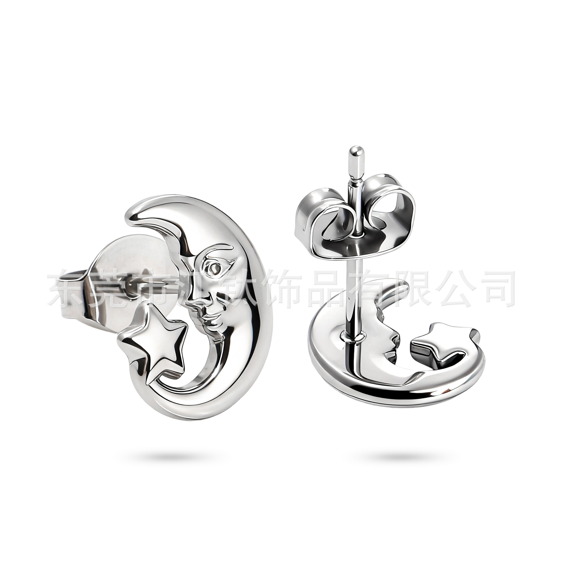 Moon Old Man Butterfly Buckle G23 Titanium Ear Bone Nail Cartilage Stud Body Piercing Jewelry - Image 5
