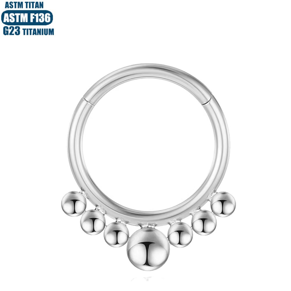 F136 Titanium Seamless Hoop Nose Ring - Implant Grade Titanium Alloy Body Piercing Earrings for Women - Image 2