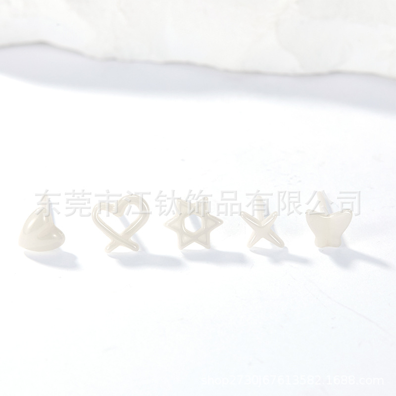 G23 Titanium Ear Cartilage Stud with Bioceramic Love Star Design - ASTM F136 Pink Heart Earring - Image 3