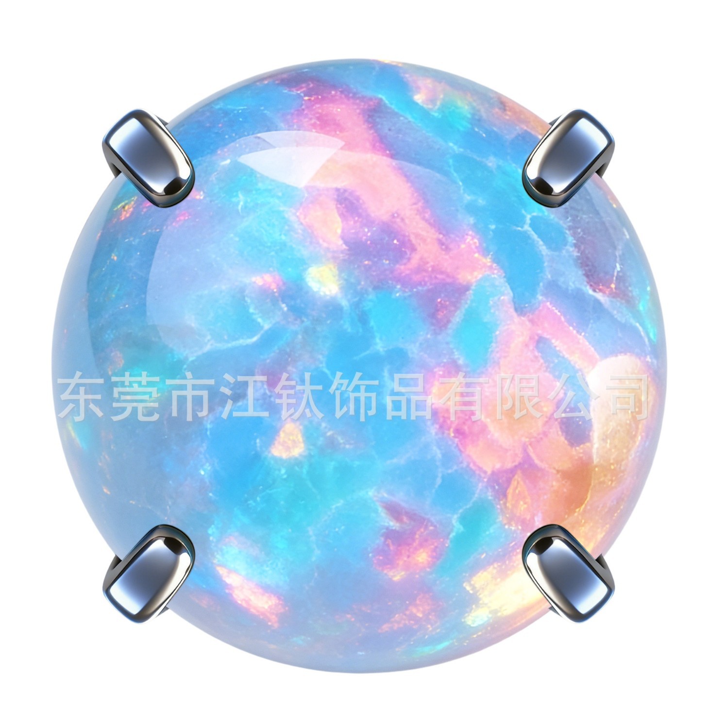 G23 Titanium Opal Ear Stud - Flat Back Labret Earring for Cartilage Helix Tragus Piercing - Image 5