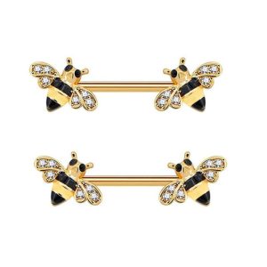 Bee Nipple Nail Ring Stainless Steel Nipple Ring Piercing Jewelry Chest Ornament
