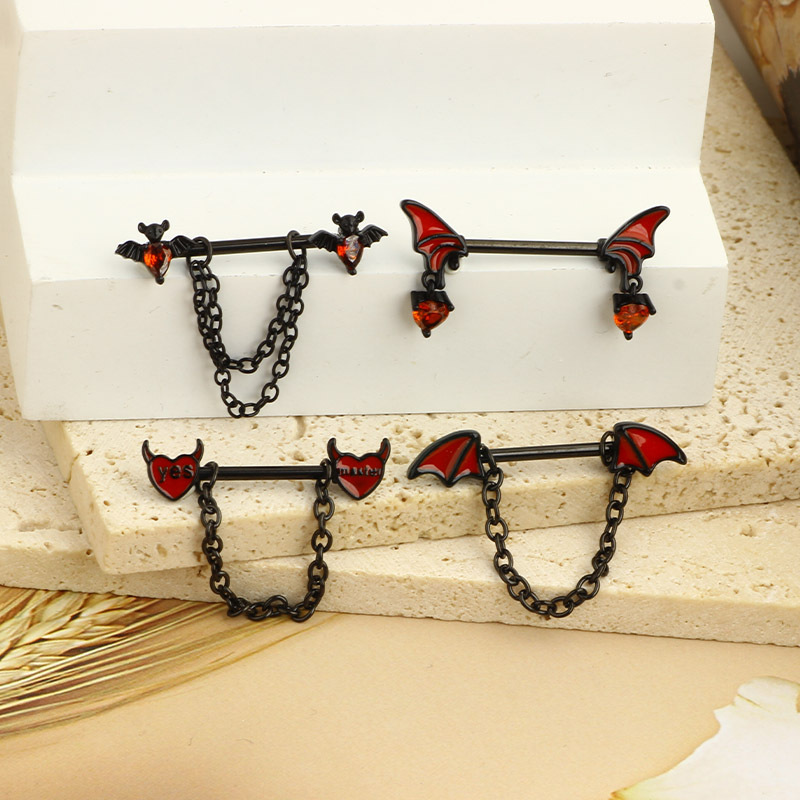 Geometric Bat Nose Ring Inverted Belly Button Ring Stainless Steel Earrings Body Piercing Jewelry - Image 2