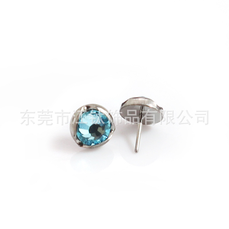 G23 Titanium Lip Labret Stud with Wave Edge Czech Diamond - 5mm Ball - Image 2