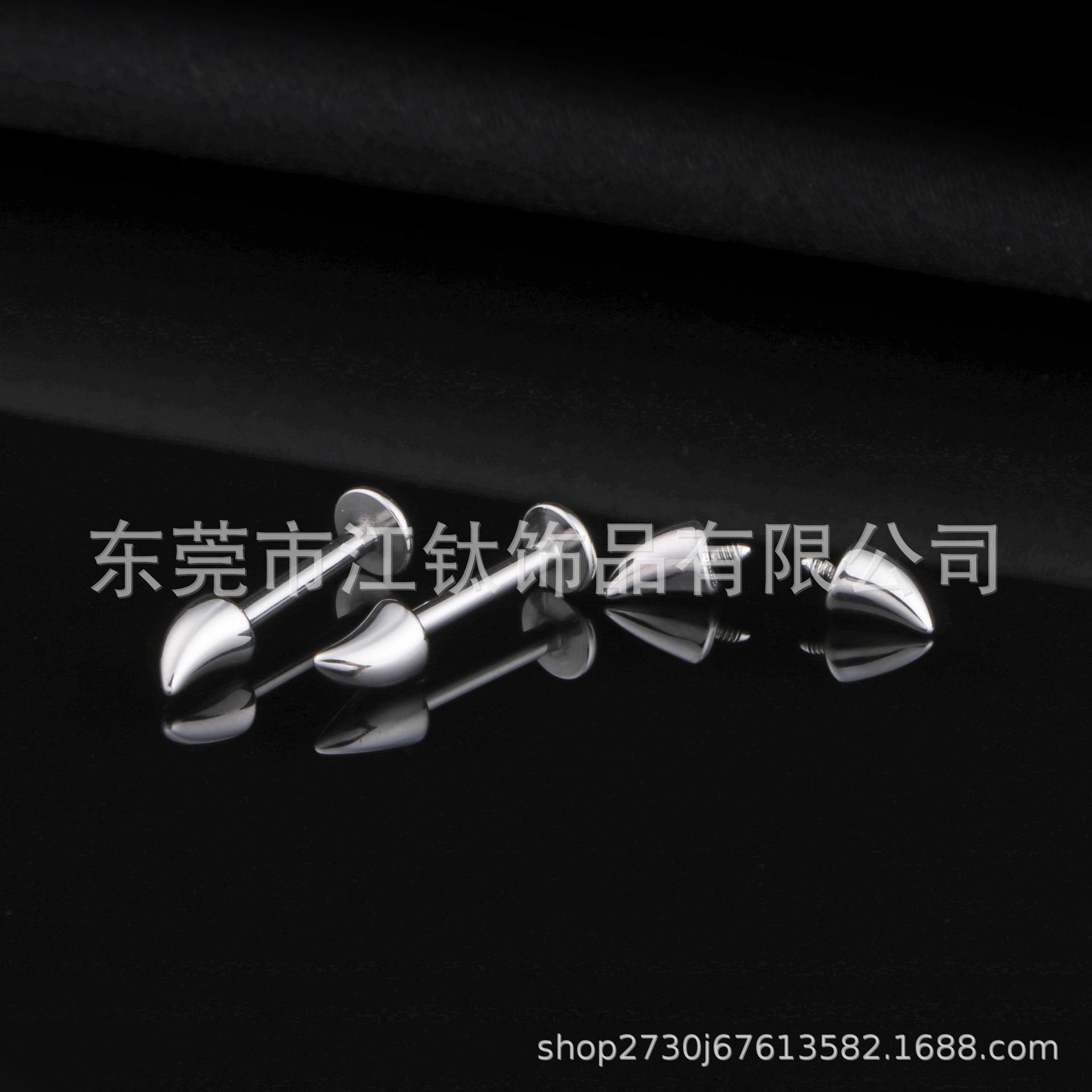 G23 Titanium Alloy Devil Horn Spike Lip Stud Ear Bone Stud - 1.2x10mm Polished Body Piercing Jewelry - Image 3