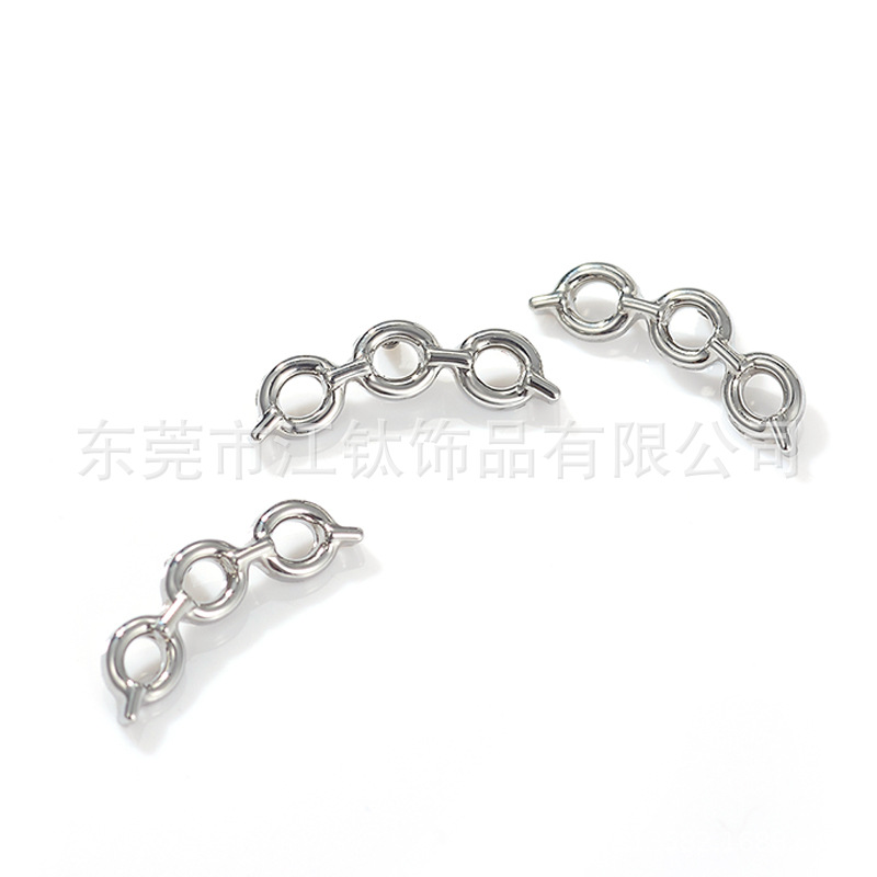 F136 Titanium Three-Circle Chain Earrings G23 Titanium Alloy Body Piercing Jewelry for Ear Cartilage - Image 5