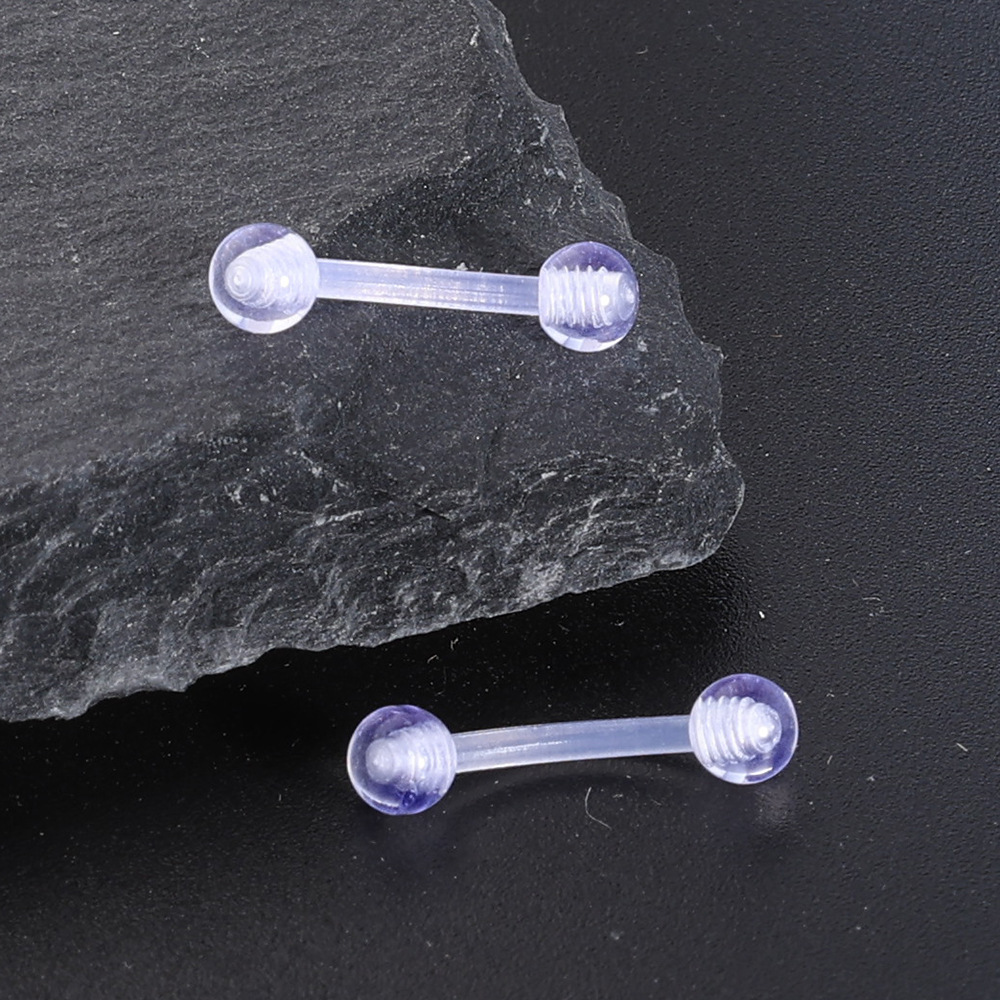 6-Piece Acrylic Nose Ring, Horseshoe Barbell, Lip Stud, Invisible Transparent Combo Set - Body Piercing Jewelry - Image 3