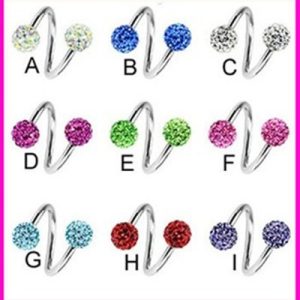 Full Drill Ball Titanium Steel Earrings Shambhala Broken Diamond Colored Diamond Ball Ear Bone Nail S Rod 3.5mm Ball CZ