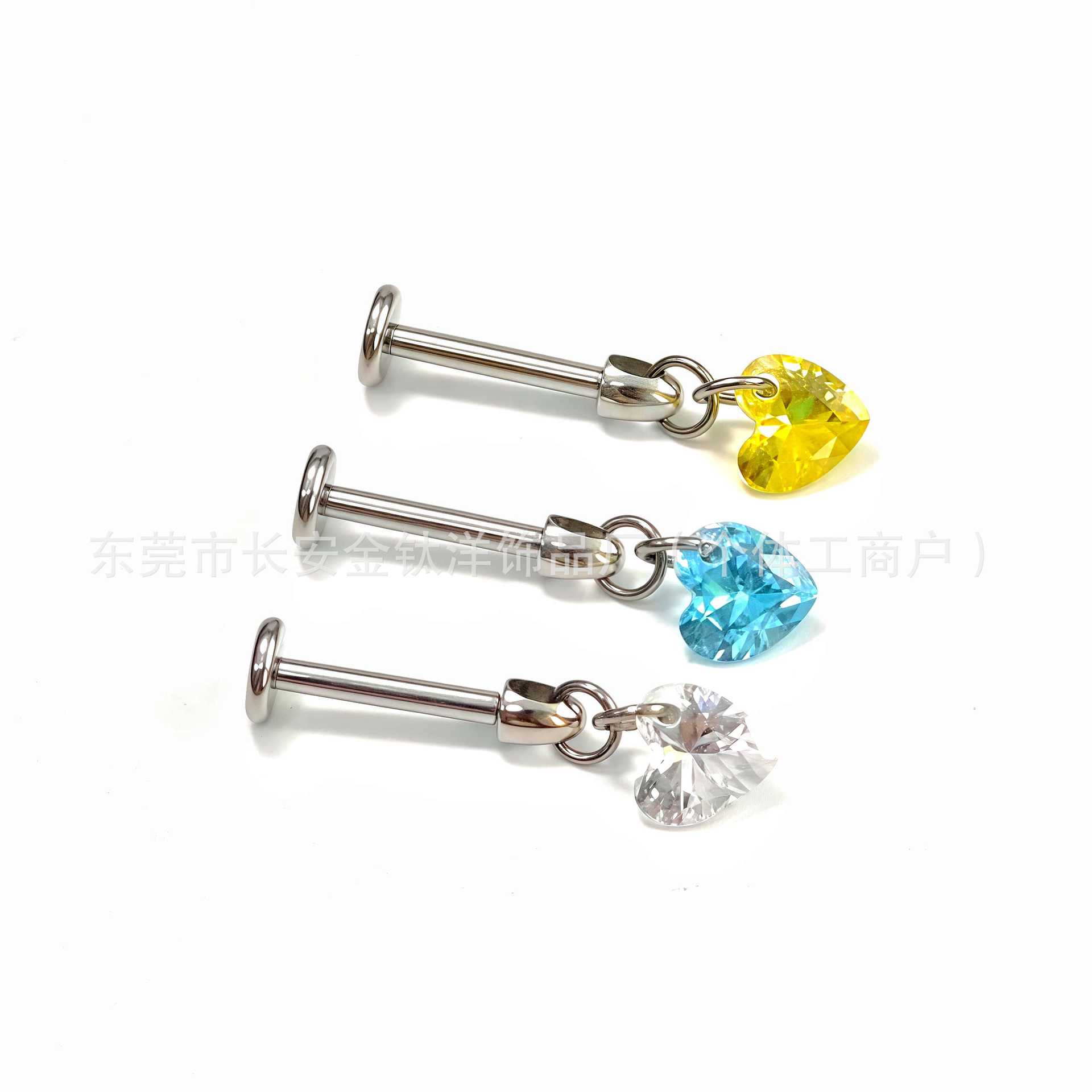 F136 Titanium Heart-Shaped Ear Bone Stud Zircon Devil Stud Ear Piercing Jewelry - Image 4