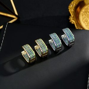 Light Luxury Micro-Inlaid Zircon Geometric Ear Cuffs U-Shape Ear Hoops for Women