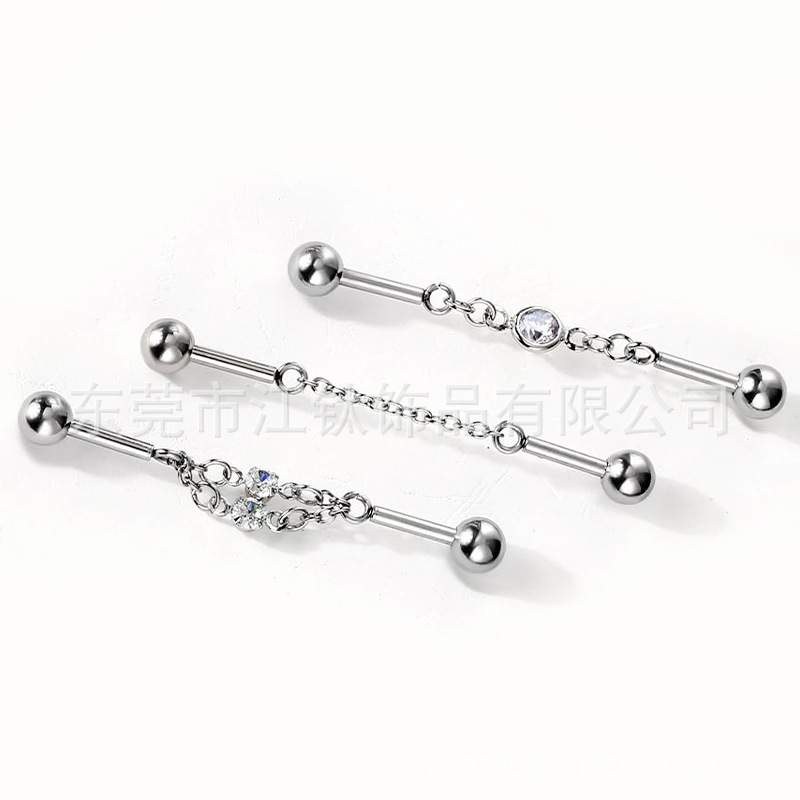 G23 Titanium Ear Bridge Barbell Earrings - ASTM F136 Titanium Alloy Body Piercing Jewelry Customized Ear Bone Nails - Image 4