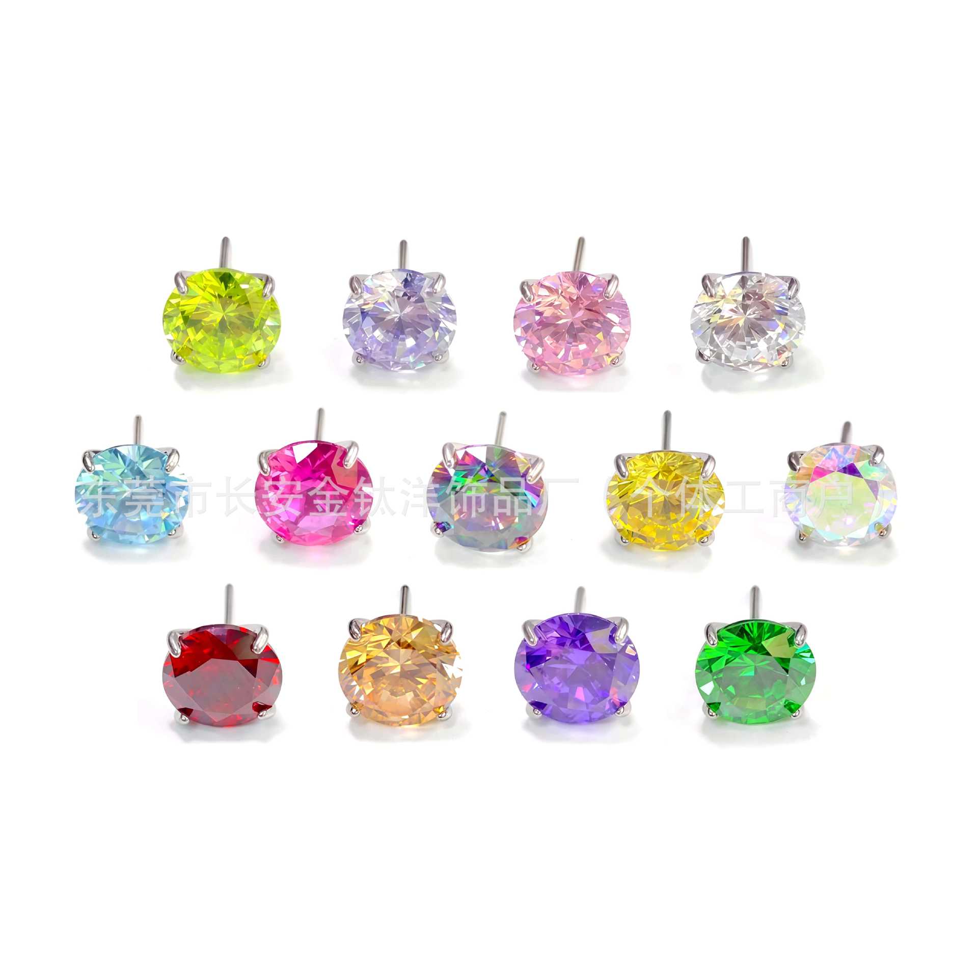 F136 Titanium Pin-Style Claw-Set 5A Zircon Lip Stud Nose Stud Ear Stud G23 Titanium Alloy Piercing Jewelry - Image 5