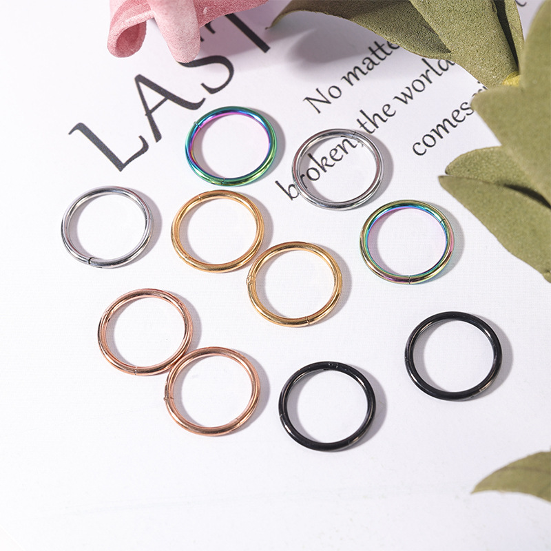 F136 Titanium Alloy Seamless Nose Ring - Gold 1.2x12mm Closed Ring for Nostril Piercing - Image 2