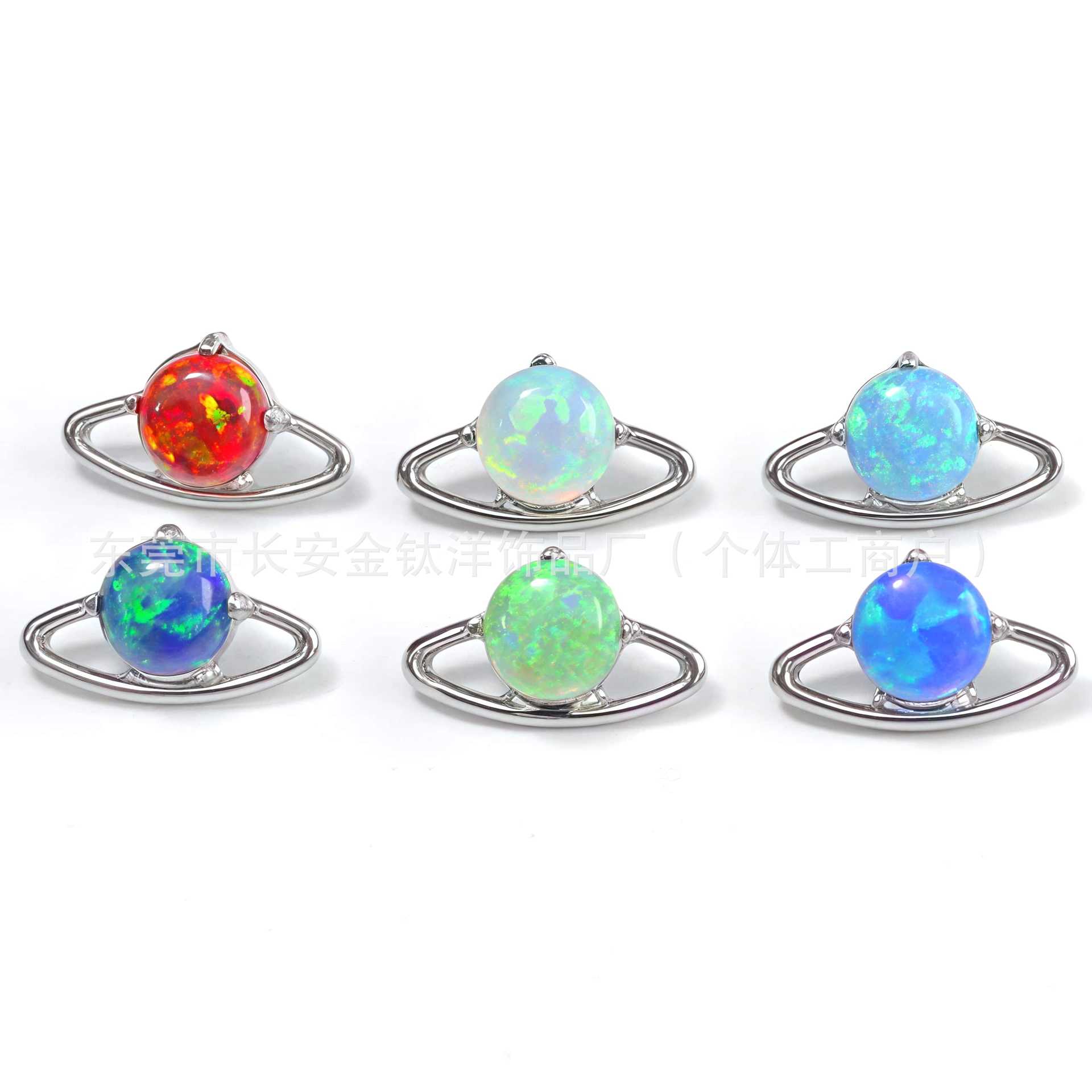 F136 Titanium Round Planet Orbit Opal Lip Stud Earring Cochlear Ear Bone Stud G23 Titanium Alloy Piercing Jewelry - Image 5
